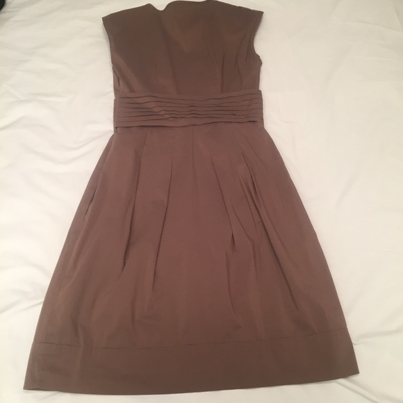 BCBGMaxAzria brown polish cotton stretch dress EUC - Picture 4 of 8